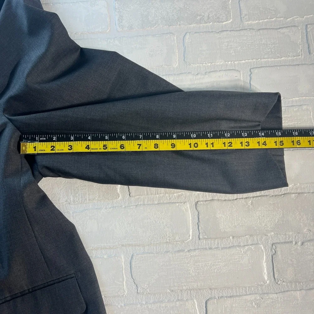 Jack Victor Suit Jacket Mens 56L Pants 52x31 Gray Windowpane Wool Reflex Stretch